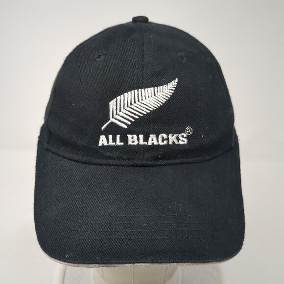 All Blacks Strapback Baseball Cap Black One Size Adjustable Embroidered 6 Panel - Picture 2 of 10